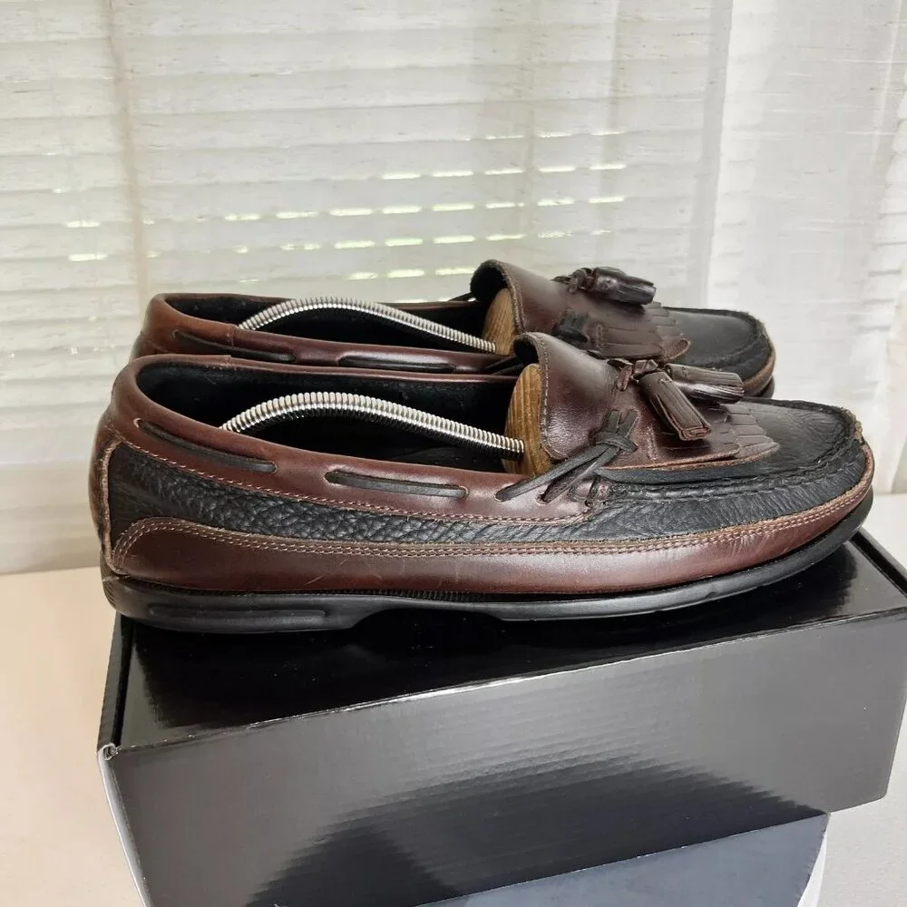 Sperry Tremont Loafers Boat Shoes Mens Size‎ 11.5 M Two-Tone Brown / Black GUC!